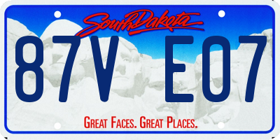 SD license plate 87VE07