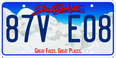 SD license plate 87VE08