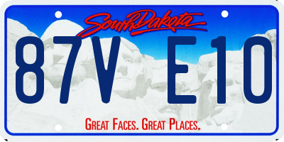 SD license plate 87VE10