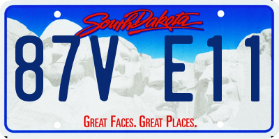 SD license plate 87VE11