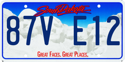 SD license plate 87VE12