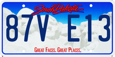SD license plate 87VE13