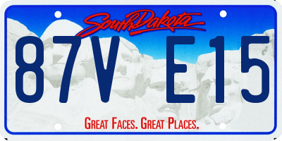 SD license plate 87VE15