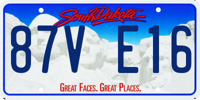 SD license plate 87VE16