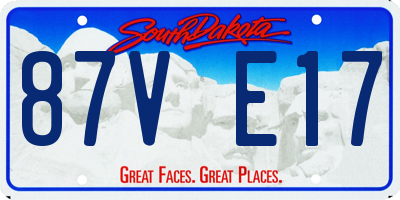SD license plate 87VE17