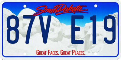 SD license plate 87VE19