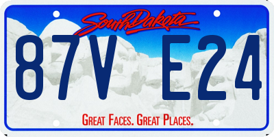 SD license plate 87VE24