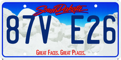 SD license plate 87VE26
