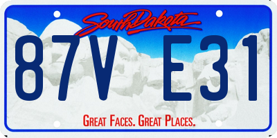 SD license plate 87VE31