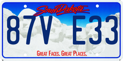 SD license plate 87VE33
