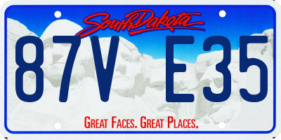 SD license plate 87VE35