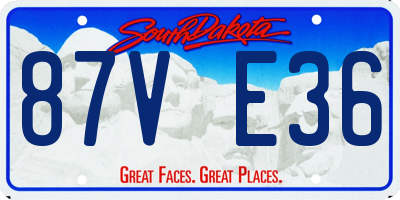SD license plate 87VE36