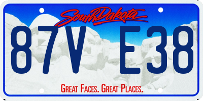 SD license plate 87VE38