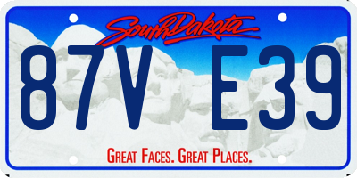 SD license plate 87VE39