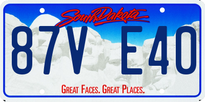 SD license plate 87VE40