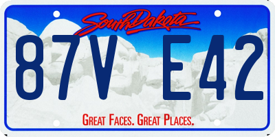 SD license plate 87VE42