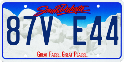 SD license plate 87VE44