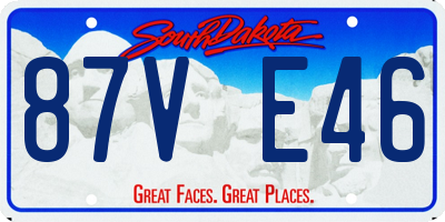 SD license plate 87VE46