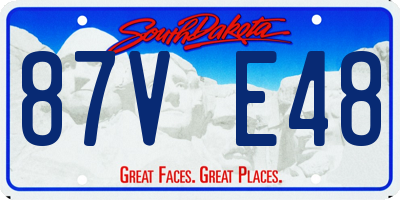 SD license plate 87VE48