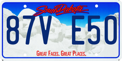 SD license plate 87VE50