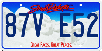 SD license plate 87VE52
