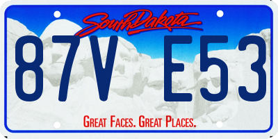 SD license plate 87VE53
