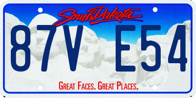 SD license plate 87VE54