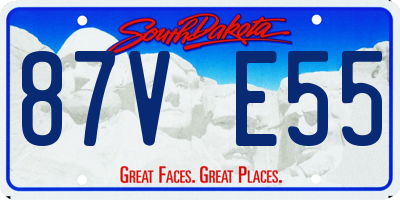 SD license plate 87VE55