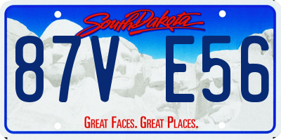 SD license plate 87VE56