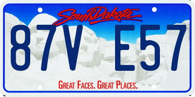SD license plate 87VE57