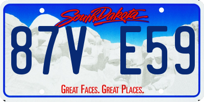 SD license plate 87VE59