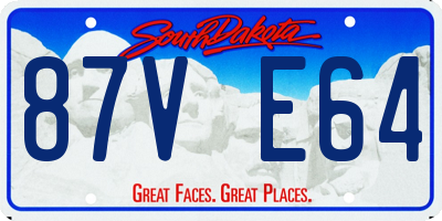 SD license plate 87VE64
