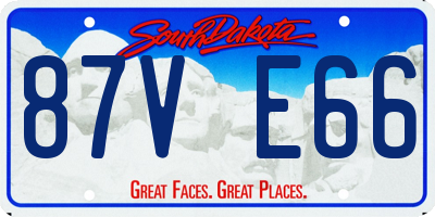 SD license plate 87VE66