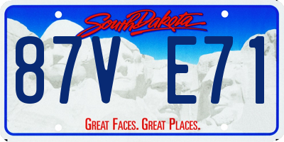 SD license plate 87VE71