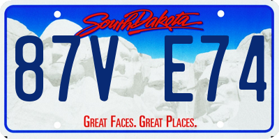 SD license plate 87VE74