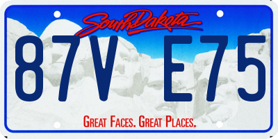 SD license plate 87VE75