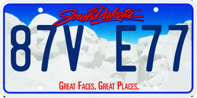 SD license plate 87VE77