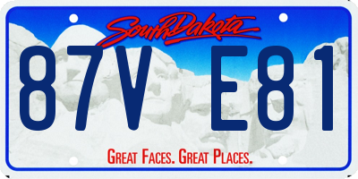 SD license plate 87VE81