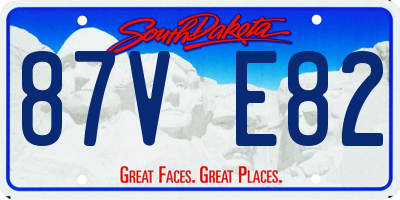 SD license plate 87VE82