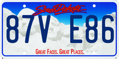 SD license plate 87VE86