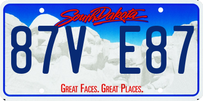 SD license plate 87VE87