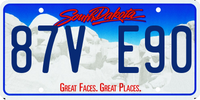SD license plate 87VE90
