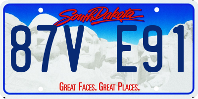 SD license plate 87VE91