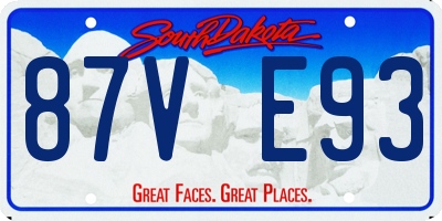 SD license plate 87VE93