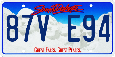 SD license plate 87VE94