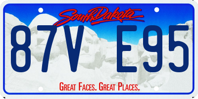 SD license plate 87VE95