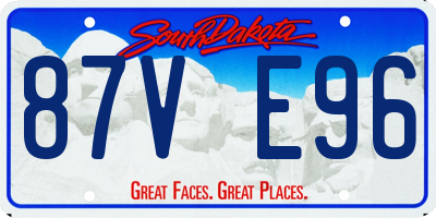 SD license plate 87VE96