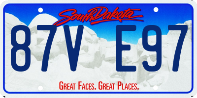 SD license plate 87VE97