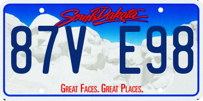 SD license plate 87VE98