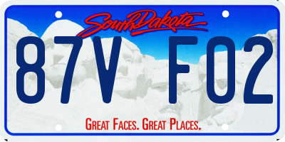 SD license plate 87VF02